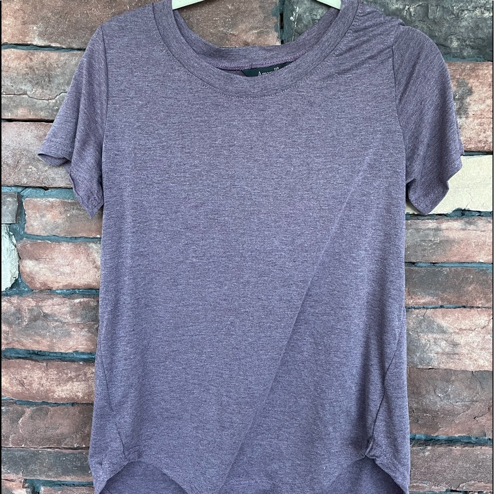super cute gray/purple Amaryllis Apparel top
